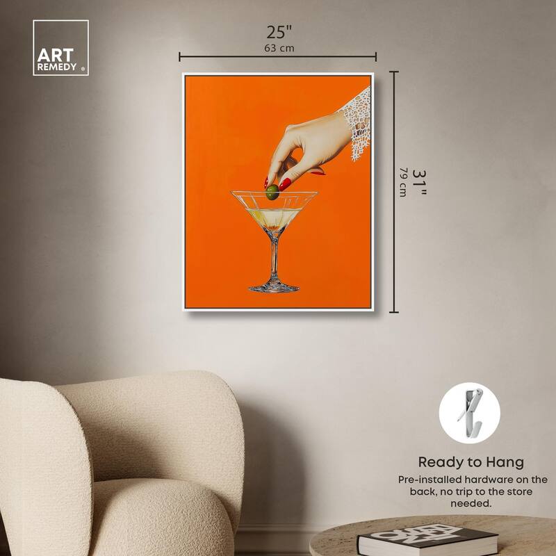 Orange Zest Martini Canvas by Art Remedy