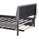 preview thumbnail 27 of 32, Eye-catching Design Teddy Fleece Upholstered Platform Bed with Twin XL Trundle, LED Light, Queen Size