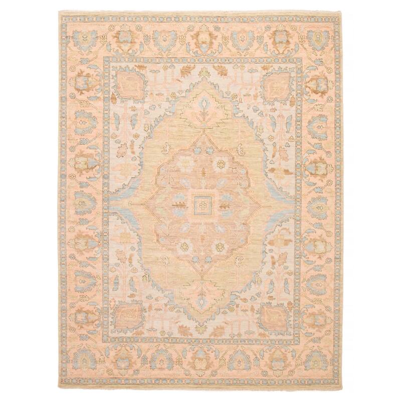 ECARPETGALLERY Hand-knotted Modern Oushak Light Grey Wool Rug - 9' 2" x 12' 4" - Light Grey - 9' 2" x 12' 4" - Rectangle
