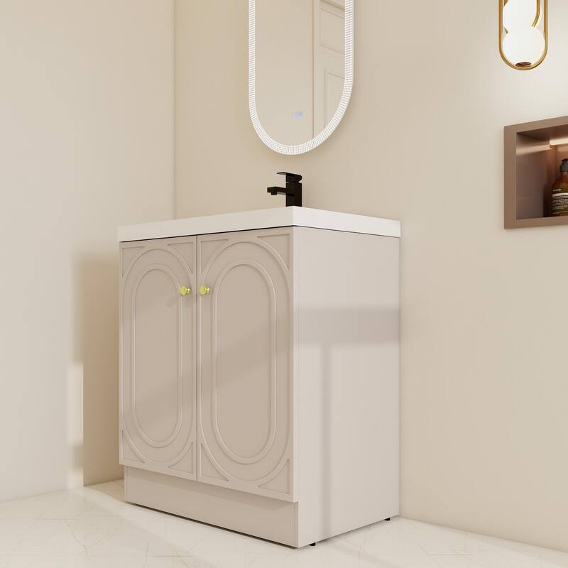 BNK 24/30/36 inch Freestanding Single Sink Bathroom Vanity with Soft Close Door and Adjustable Shelf