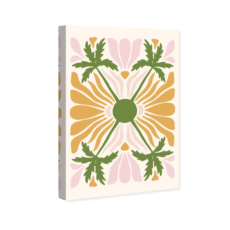 Wynwood Studio Canvas Floral and Botanical Above the Palms Garden Gold and Tropical Wall Art Canvas Print