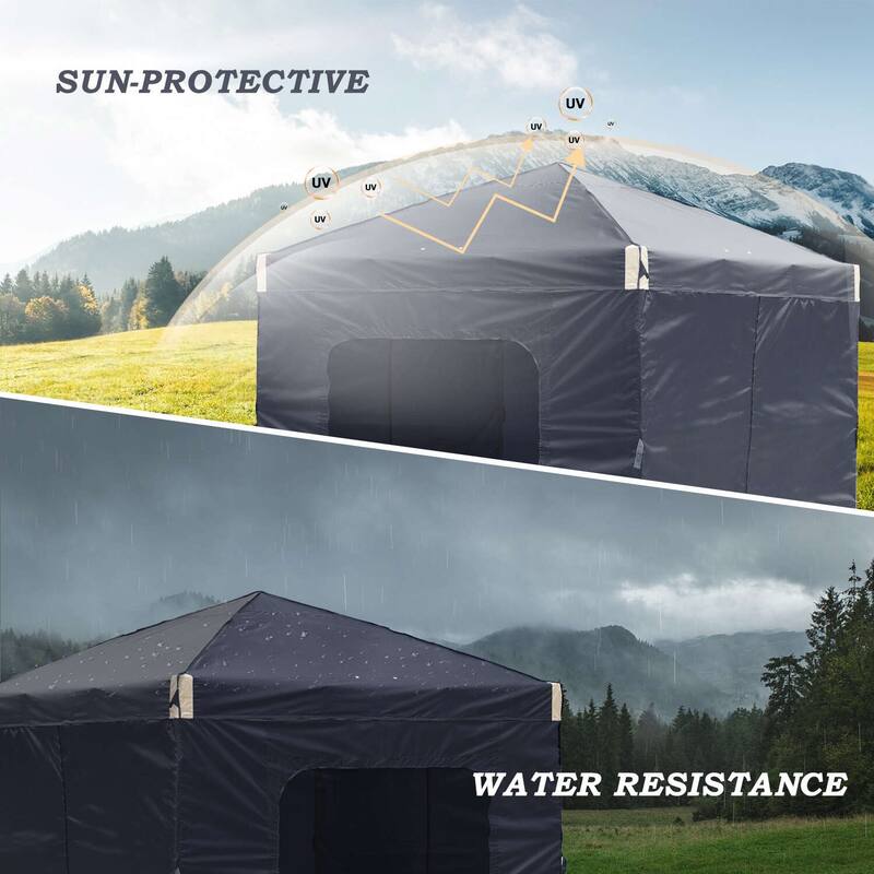 Aoodor 12'x12'Pop Up Canopy Tent with Removable Mesh Window Sidewalls, Portable Instant Shade Canopy with Roller Bag