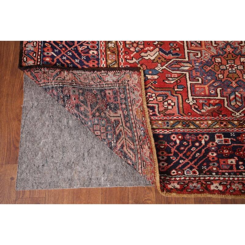 Tribal Geometric Red Gharajeh Persian Area Rug Handmade Wool Carpet - 4'11"x 6'4"