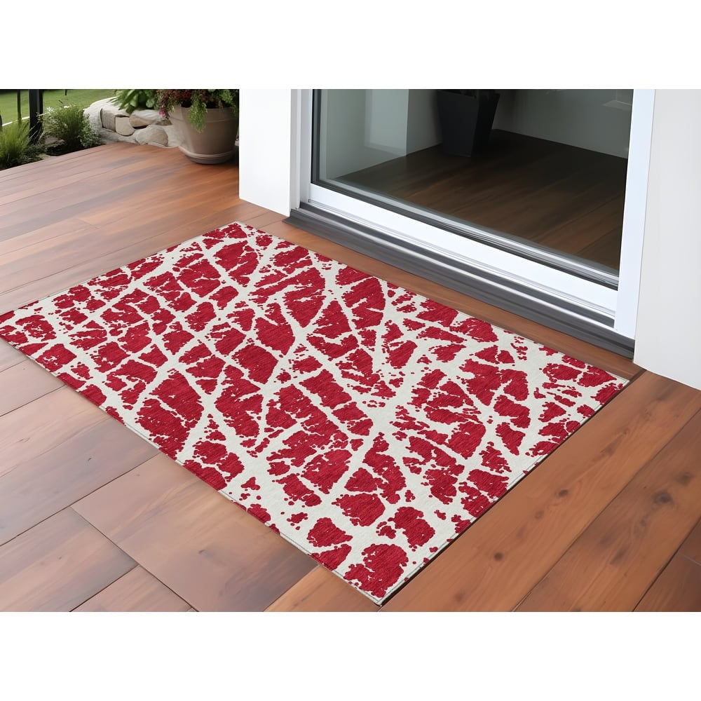Mari Modern Art-Inspired Weather Resistant Blended Style Outdoor Rug