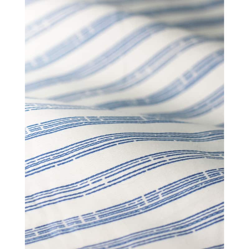 Printed Design Cotton Collection 400 Thread Count Navy Bamboo Strip Duvet Set