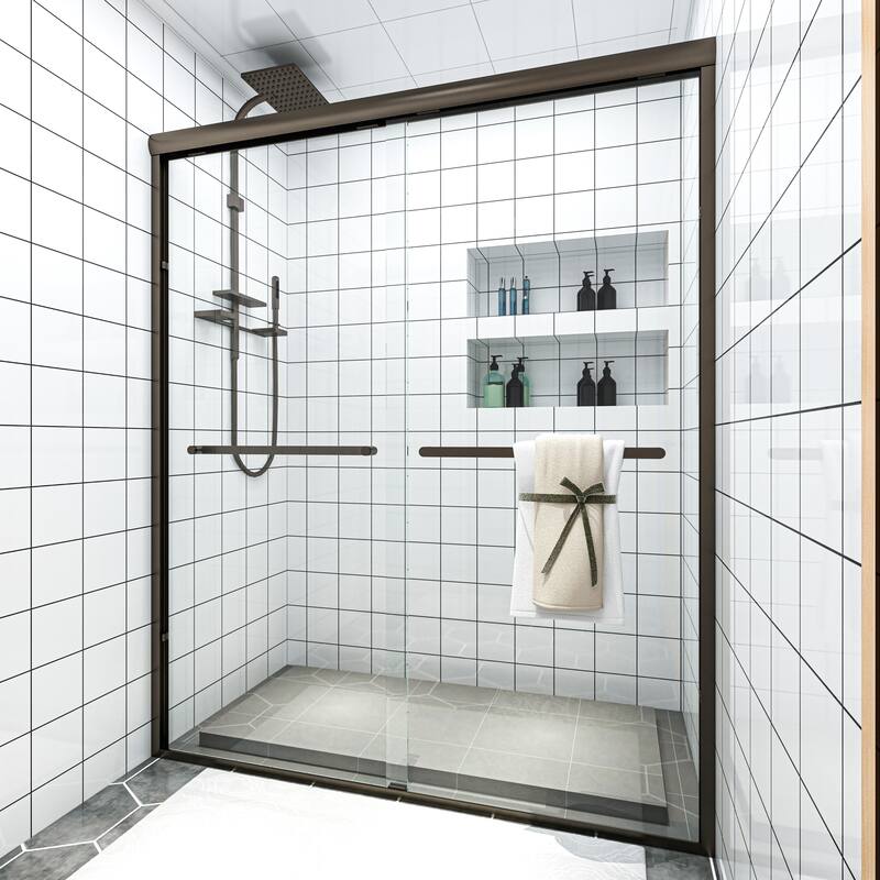 TOOLKISS Double-Sliding Prefab Shower Door