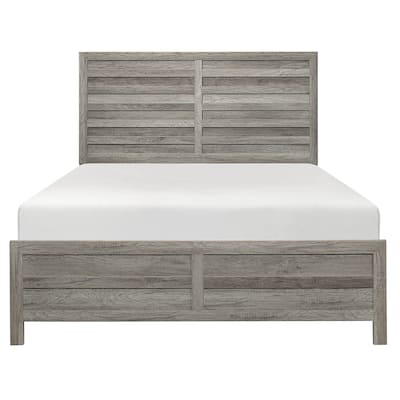 Weathered Gray Queen Bed Rustic Style
