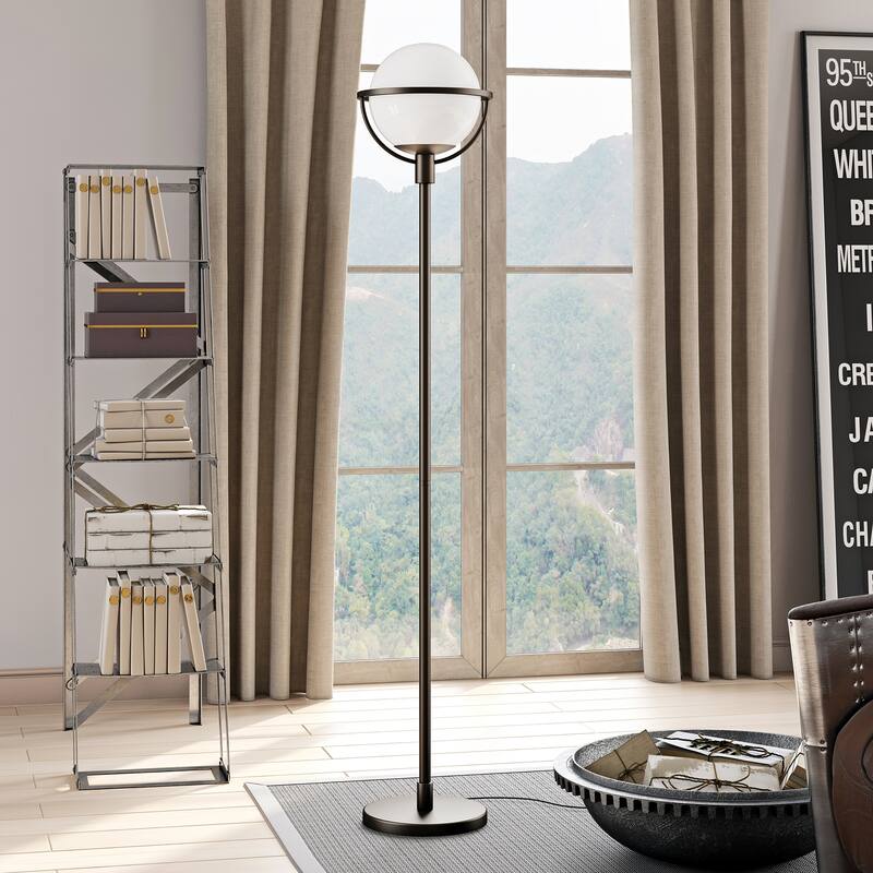 Cieonna Blackened Bronze Globe & Stem Floor Lamp