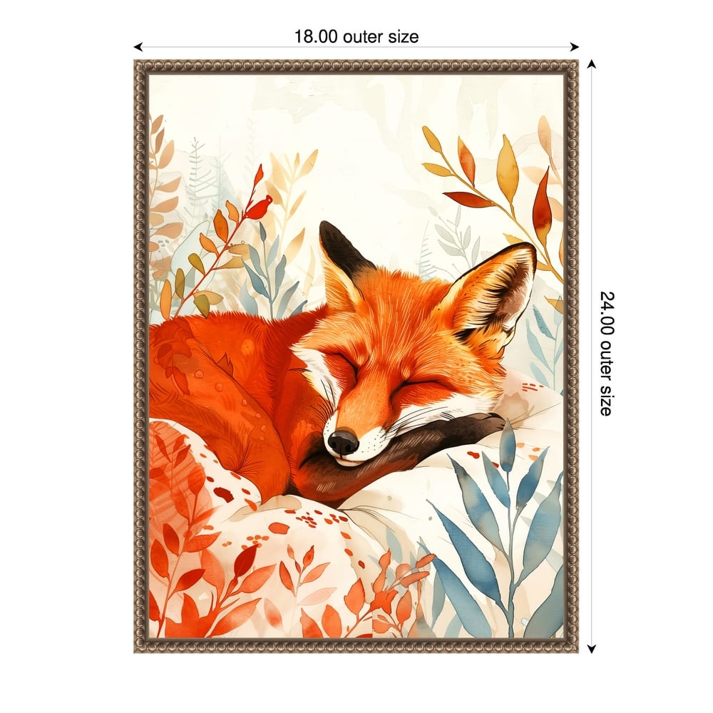 Napping Fox by Justyna Jaszke Framed Canvas Wall Art
