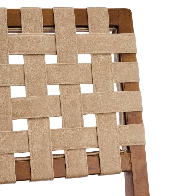 Christopher Knight Home - Rieti Industrial-Inspired Barstool Set with Crossback PU Upholstery and Wooden Frame