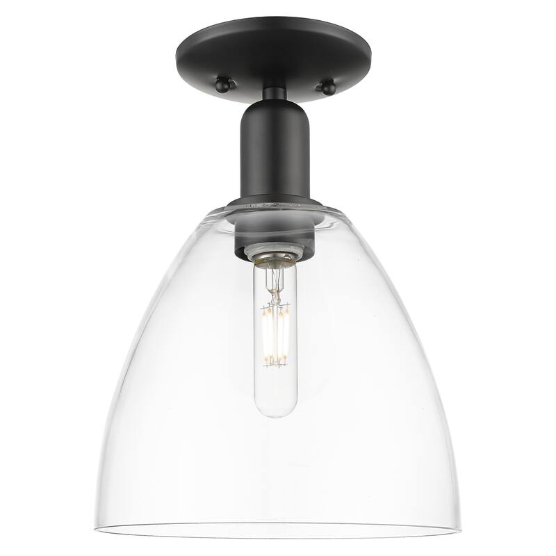 Innovations Lighting Endless Possibilities Arcadia - Bristol - 1 Light 9" Semi-Flush Mount - Clear/Matte Black