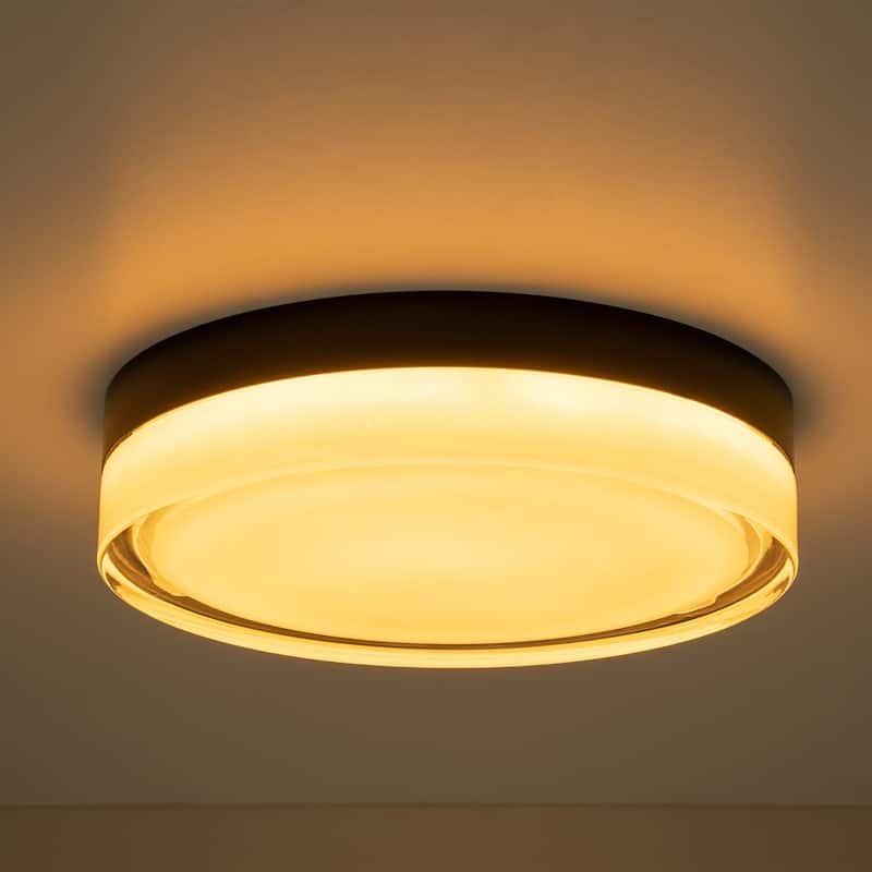 Modern Black Dome Dimple Glass Wall Sconce Frosted Clear Glass Flush Mount Light