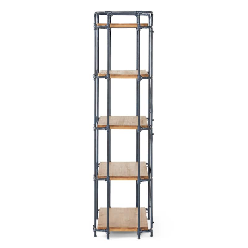 Yorktown Industrial 5 Shelf Firwood Bookcase by Christopher Knight Home