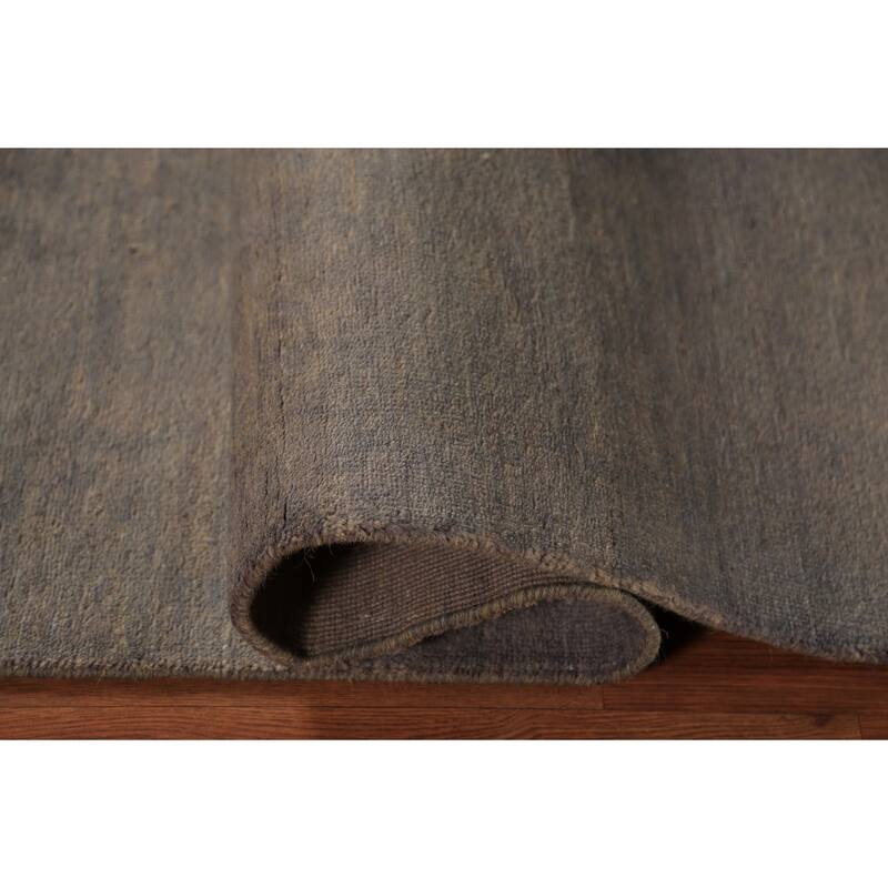Gray & Beige Modern Gabbeh Runner Rug Handmade Wool Carpet - 2'8" x 9'6"