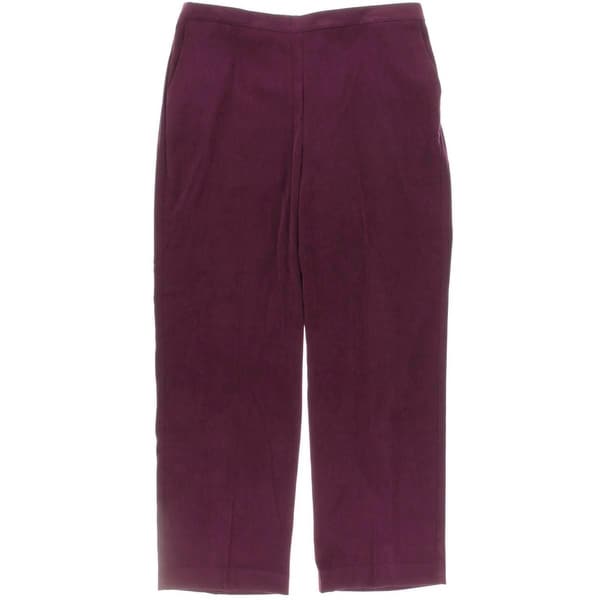 Alfred Dunner Womens Pants Elastic Waist Flat Front
