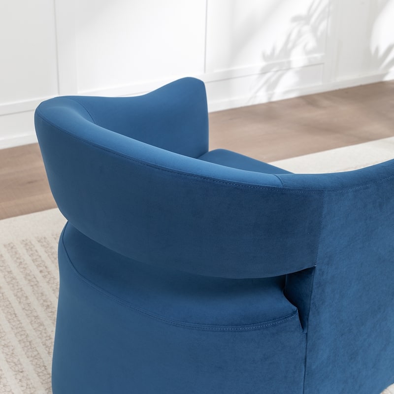 SEYNAR Modern Glam Velvet Accent Armchair Open Back with Ottoman