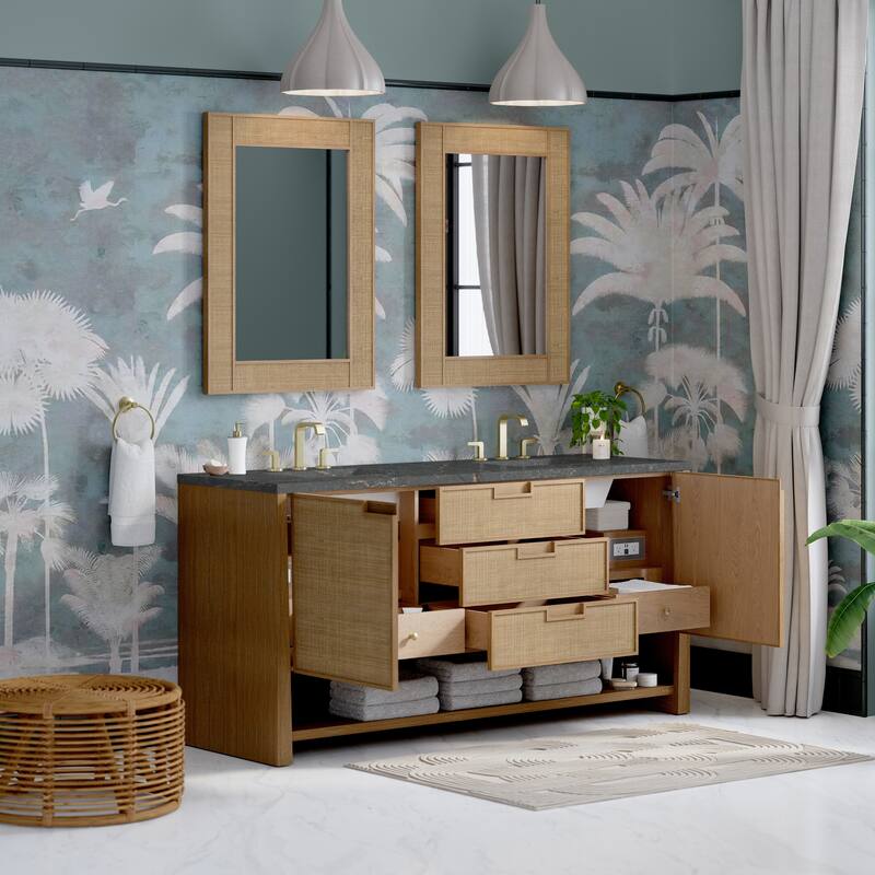 Solene 72" Double Vanity, Seaside Oak - 72