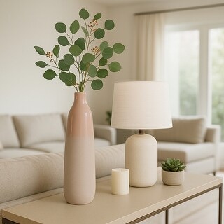 Sagebrook Home Small Opening Floral Table Vase, Blush Pink Ceramic