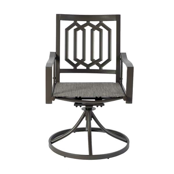 slide 1 of 8, Kozyard Modern Classic Outdoor Metal Swivel Chairs Patio Dining Rocker Chair