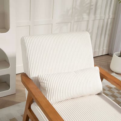 Solid wood frame armchair Velvet fabric lounge chair, for Living Room Bedroom Studio chair