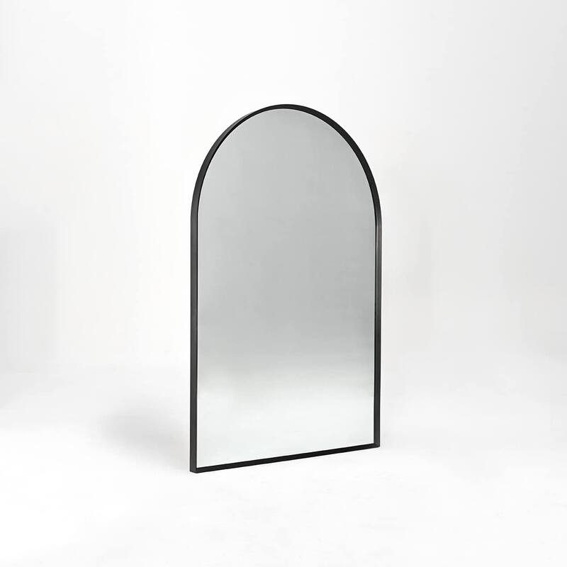 GDFStudio - Verona Architectural Arched Metal Bathroom Vanity Wall Mirror with Elevated Profile & Easy Installation