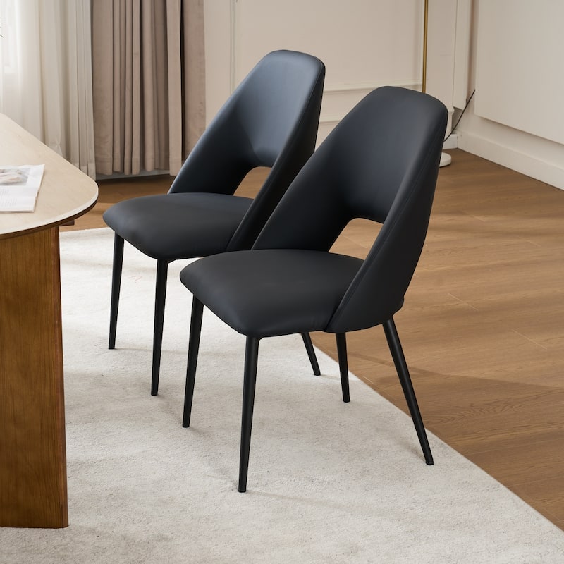 Mid-Century Modern Dining Chairs Set of 2, Upholstered Side Chairs