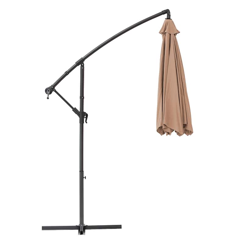 Clihome 10Ft Outdoor Crank Cantilever Patio Umbrella Without Base