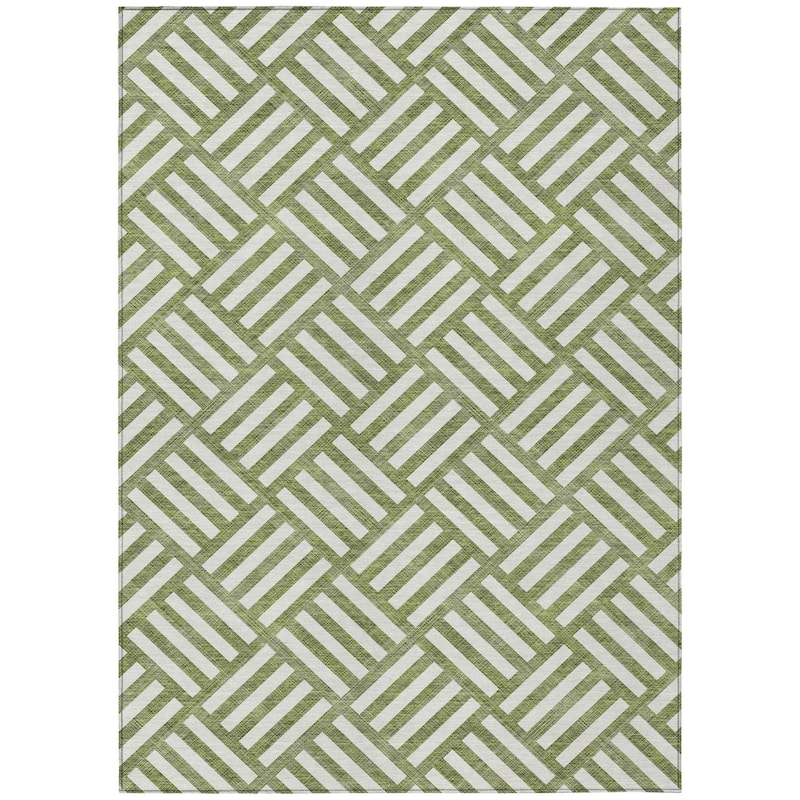 HomeRoots Geometric Transitional Rectangle Outdoor Rug