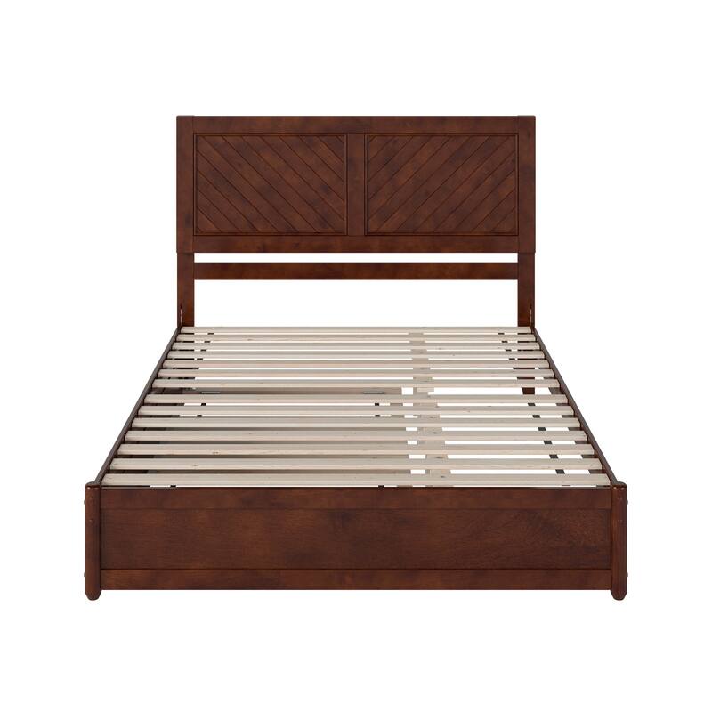 Clayton Platform Bed with Panel Footboard and Twin XL Trundle