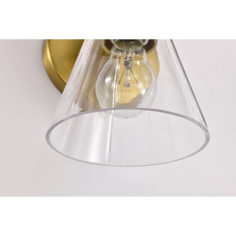 Gianna 1 Light Vanity Vintage Brass Finish Clear Glass - Vintage Brass