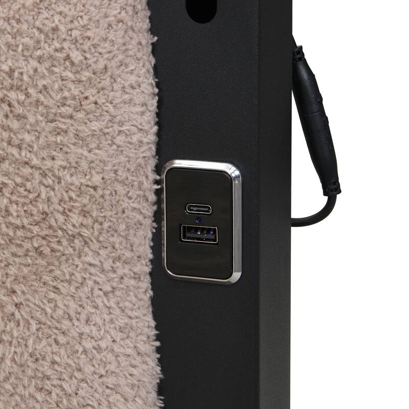 Queen Bed Frame , Upholstered headboard with Charging and Touch sensitive LED Lights, Under Bed Storage, No Box Spring Needed