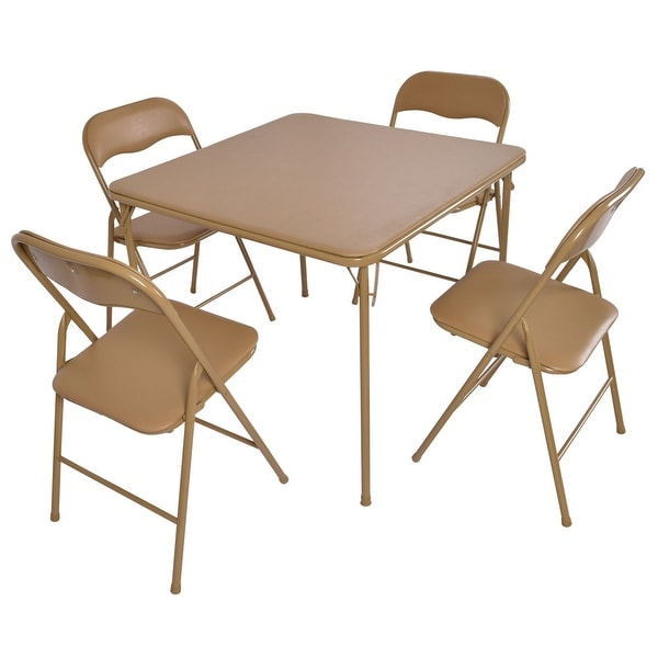 Costway 5 Pcs Folding Table Chair Set Guest Games Dining Room Kitchen Multi-Purpose