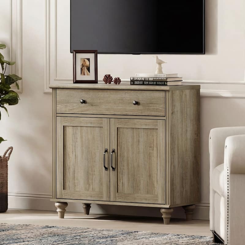 Farmhouse TV Stand for 75 inch TV, TV Console with Storage