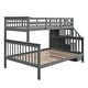 preview thumbnail 5 of 9, Lodge Design Twin Over Full Wood Bunk Bed with Guard Rail,Maximized Storage Space,Four-Step Set Of Stairs