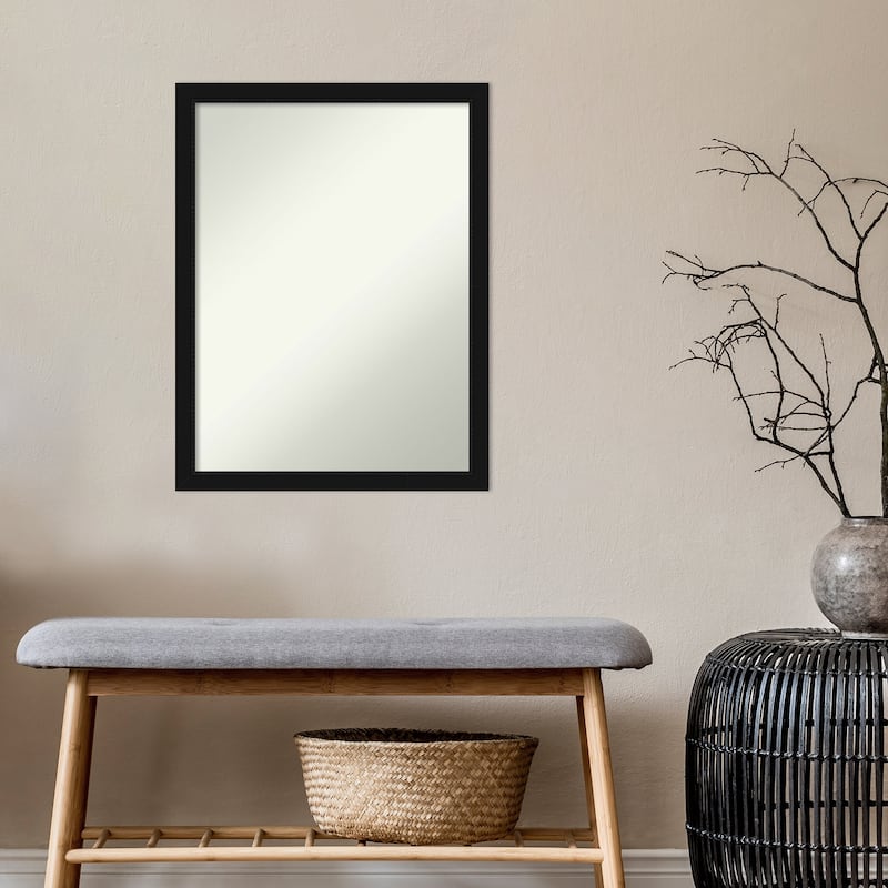 Non-Beveled Wall Mirror - Avon Black Narrow Frame