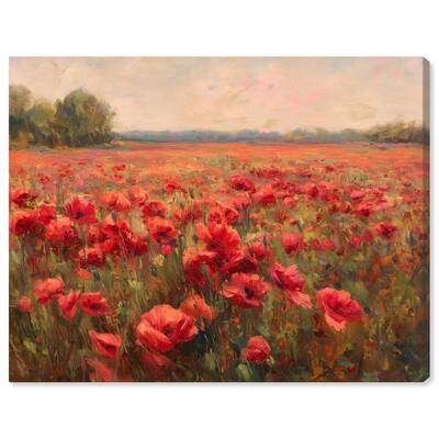 Sea of Red Poppies II Canvas by Art Remedy, Gallery Wrapped