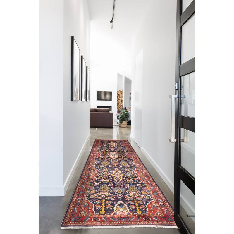 ECARPETGALLERY Hand-knotted Andelz Dark Navy Wool Rug - 3'3 x 10'6
