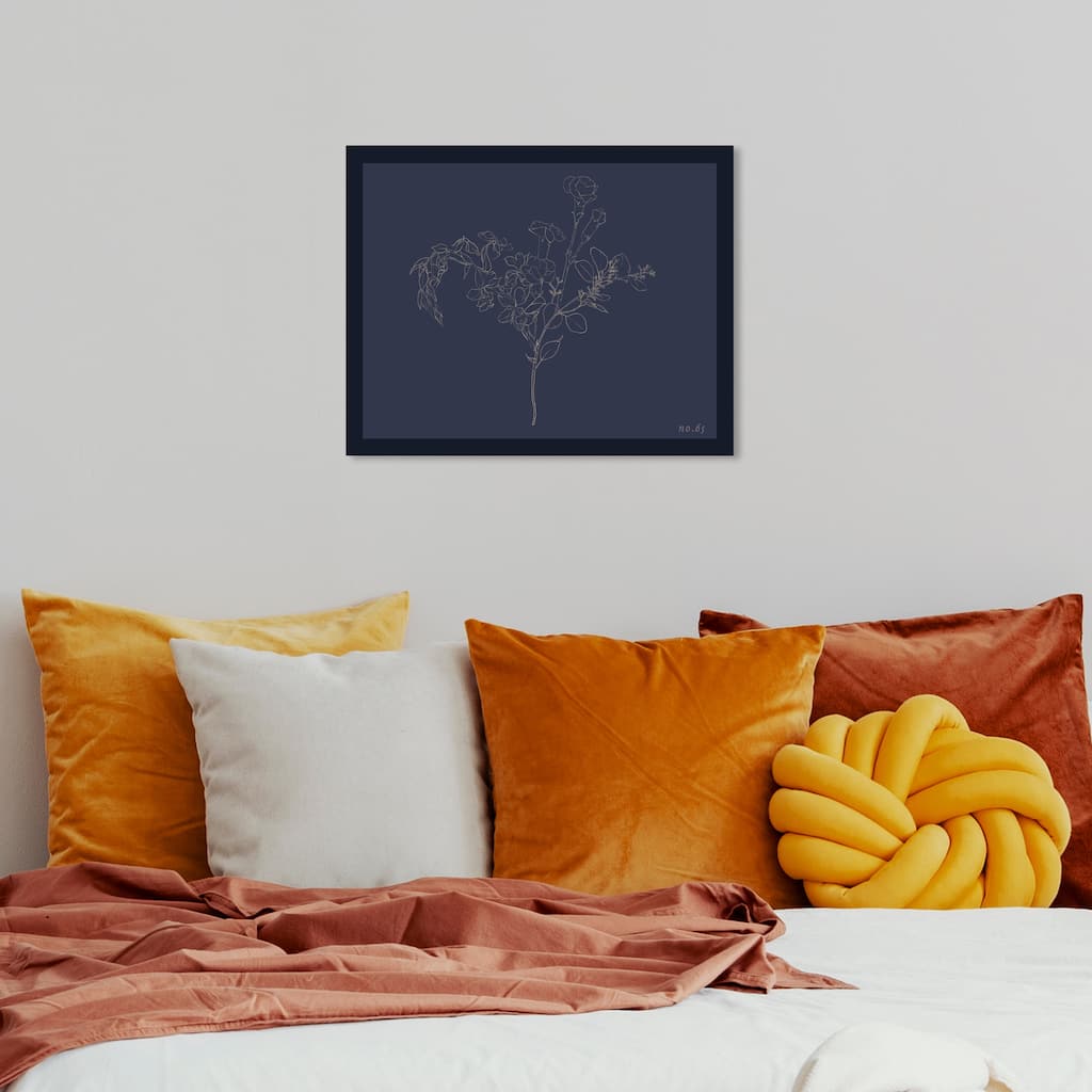 Wynwood Studio Canvas Floral and Botanical Flora Collection NO 6 Black and Tan Modern & Contemporary Wall Art Canvas Print