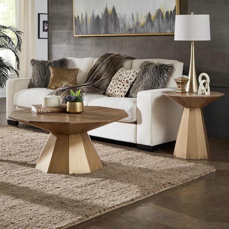Bach Antique Gold Reclaimed Style Decagon Table Set by iNSPIRE Q Bold