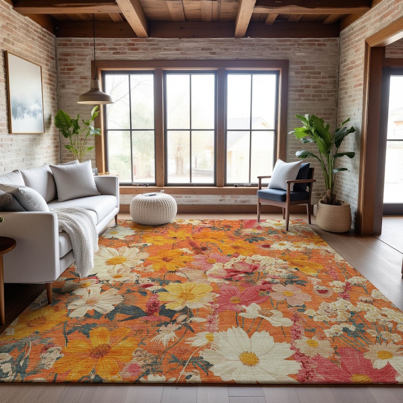Premium Washable Super Soft Floral Mayfield Rug