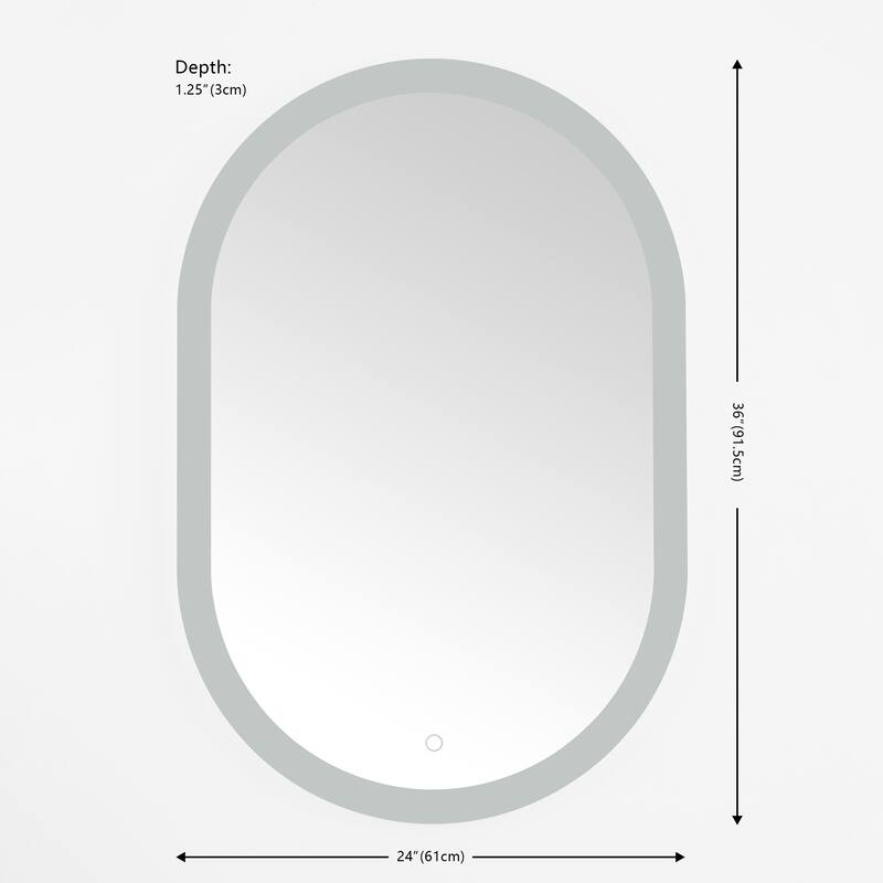 SAFAVIEH Home Wes 24" LED Vanity Mirror - Silver / White