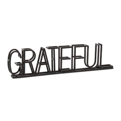 Double Row Grateful Sign - 16.5" - Black