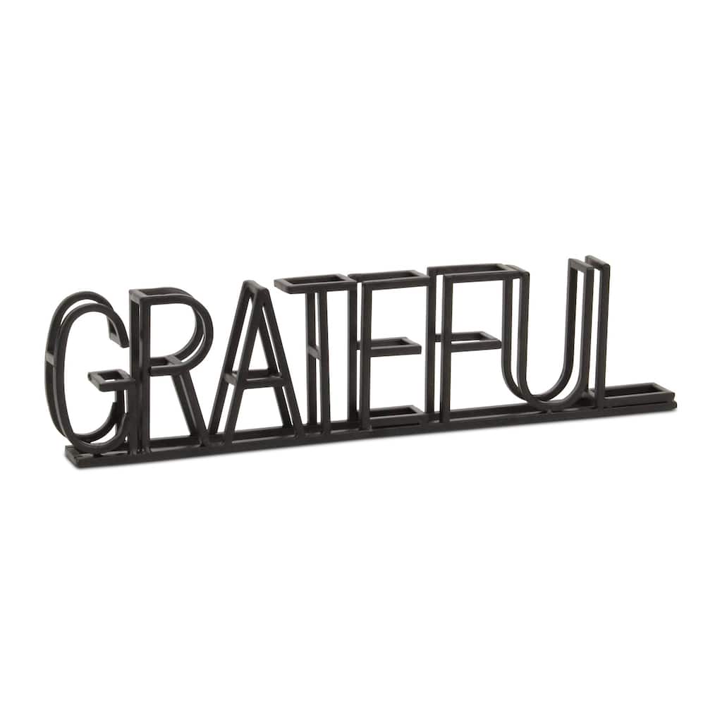 Double Row Grateful Sign - 16.5" - Black