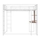 preview thumbnail 18 of 18, Twin Metal Loft Bed with Shelves and Desk, White