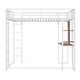 preview thumbnail 5 of 25, Twin Size Loft Bed With 2 Shelves And 1 Desk,2 Built-in Ladders for Home
