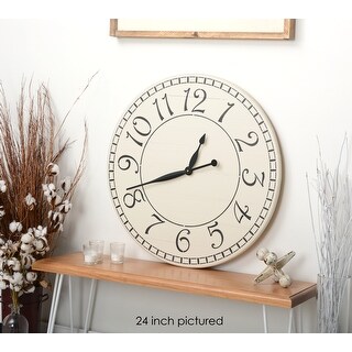 RESTORATION INSPIRED 27" WEATHERED LAMINATED BLACK & AGED BRASS WALL CLOCK 