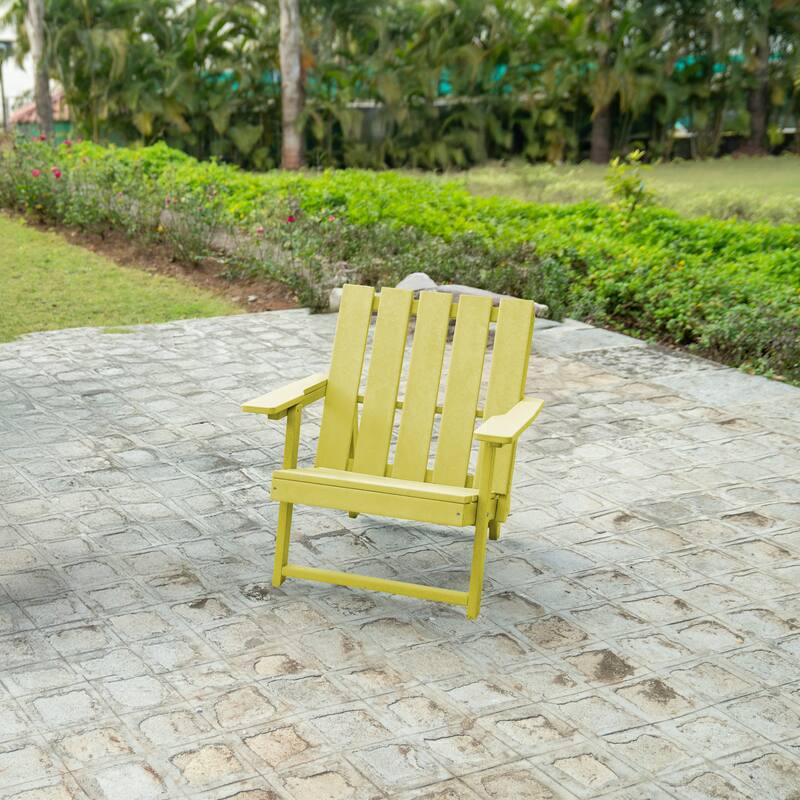 Amalfi Fully Assembled All-Weather HDPE Outdoor Folding Modern Adirondack Chair