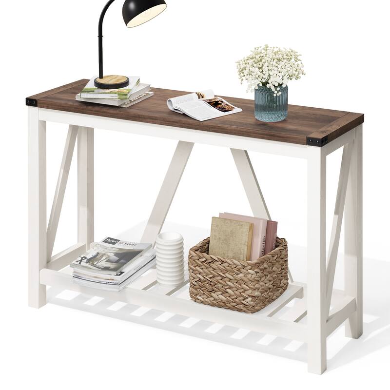 Crestlive 2 Tiers Entryway Console Table Living Room Behind Couch Sofa Table