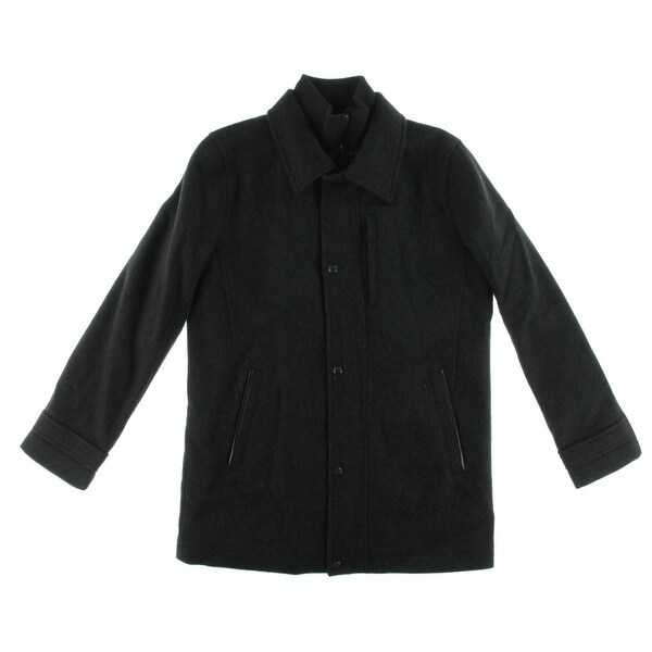 calvin klein men's shirt collar wool jacket