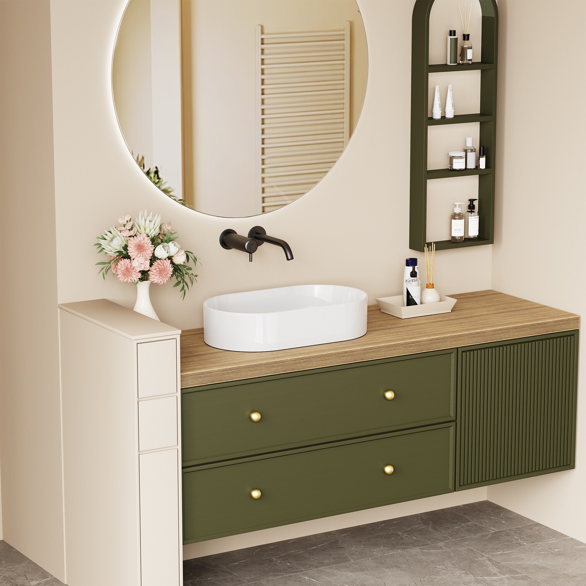 Yulika DJ-78330 Oval Vitreous China Vessel Bathroom Sink